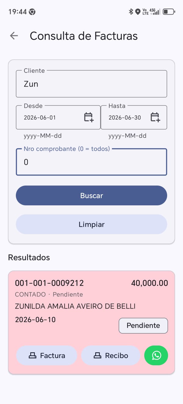 Generación de facturas